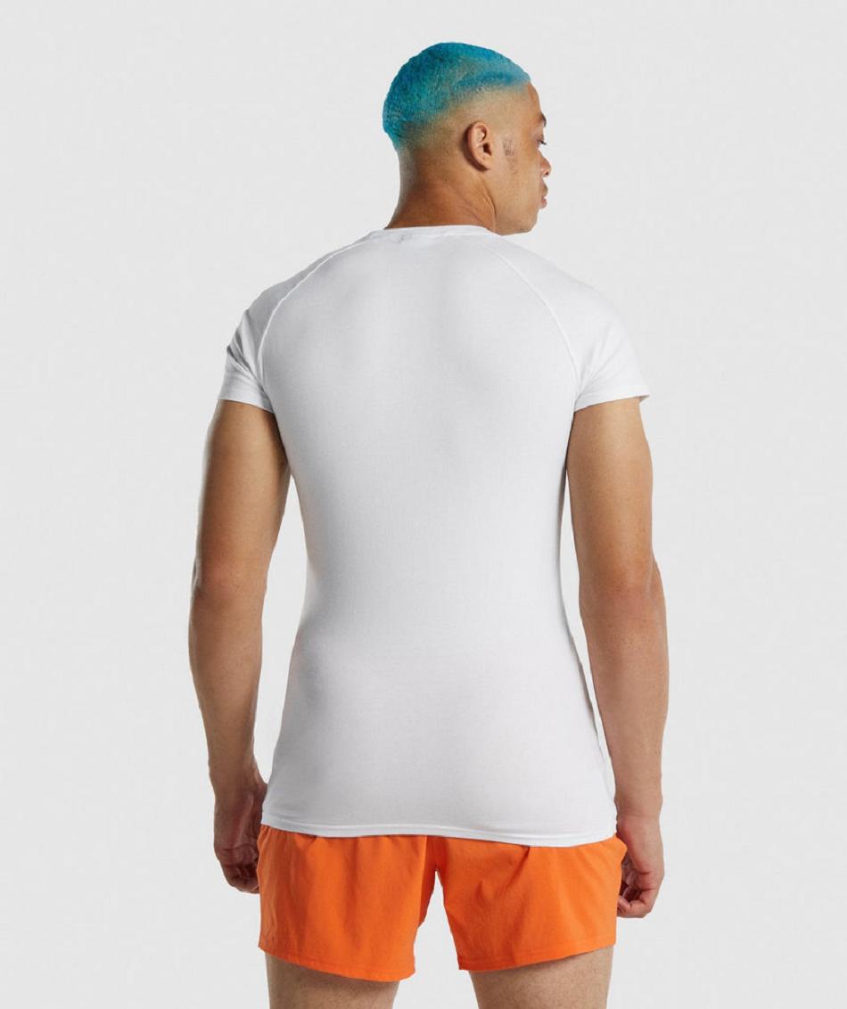 T Shirts Gymshark Apollo Hombre Blancas | CO 3429AHK